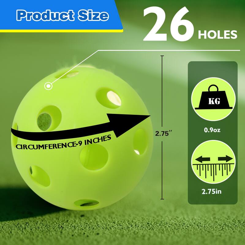 GSE™ 12-Pack Plastic Hollow Practice Baseballs, Training Softballs/Baseballs, Compatible with Indoor Pickleball Balls