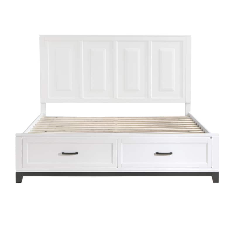 Saratoga White Storage Platform Bed