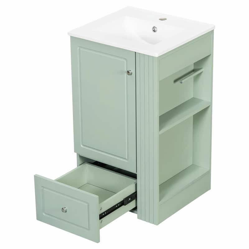 20" Freestanding Bathroom Vanity with Ceramic Sink