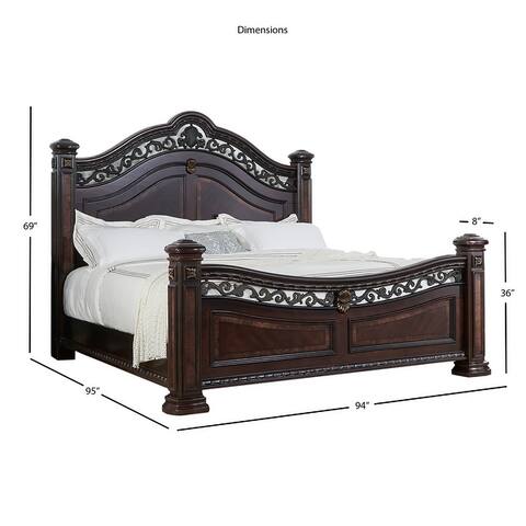 Manchester Traditional Low Post 4PC Bedroom Set by Greyson Living