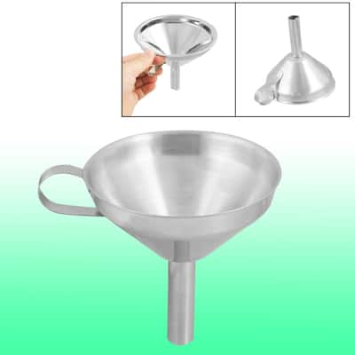 4.1" Diameter Laboratory Measurer Stainless Steel Funnel - Silver Tone