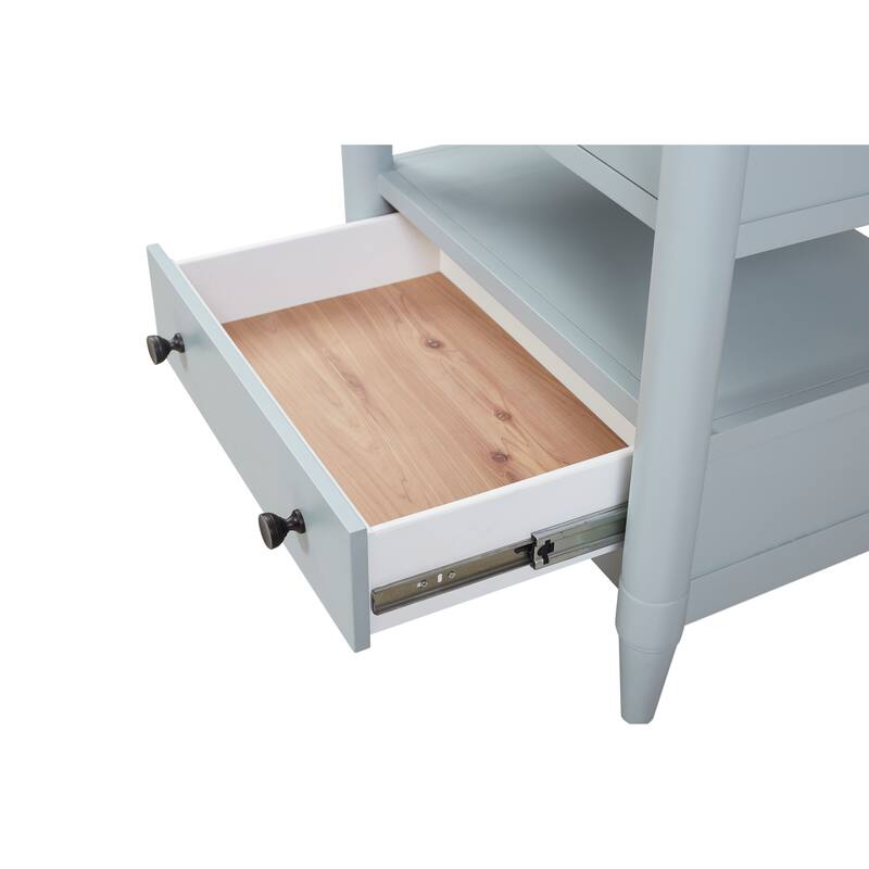 Open Nightstand Ocean Finish With 2 Drawers