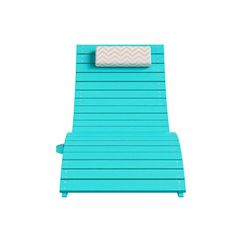 Folding HDPS Plastic Outdoor Pool Chaise Lounges Lounge Chair Outdoor with Headrest Cushions