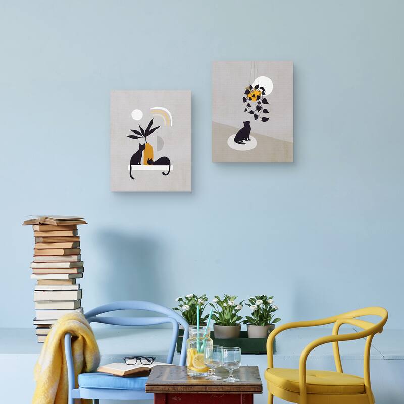 Cats and Nature 1, Cats and Nature 3 by Dominique Vari Canvas Art Prints