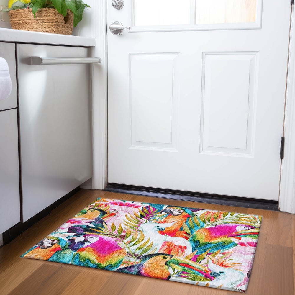 Premium Washable Super Soft Tropical Birds Mayfield Rug