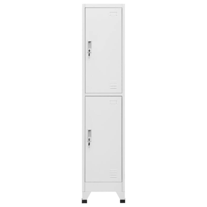Sonia Rectangular Locker Cabinet with 2 Lockable Doors, Gray Steel