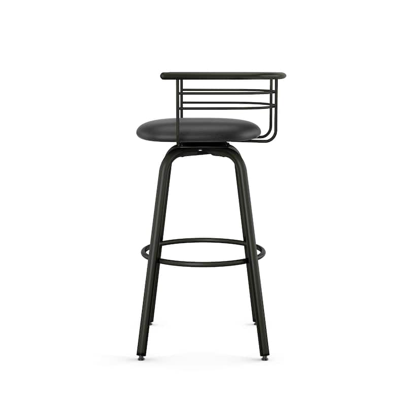 Amisco Turbo Swivel Bar Stool with Distressed Wood Seat