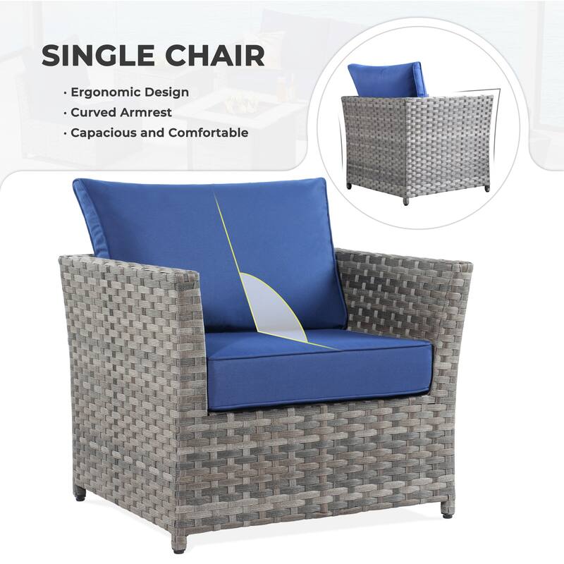 HOOOWOOO 13-piece Outdoor Wicker Patio Furniture Sectional Set with Swivel Chair