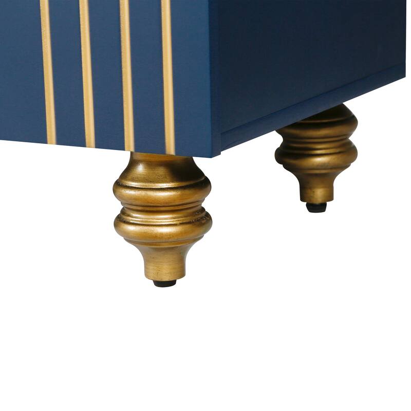 Modern Buffet Server Cabinet Navy Blue Console Cabinet with Adjustable Shelves, Storage Cabinet Sideboard Cupboard