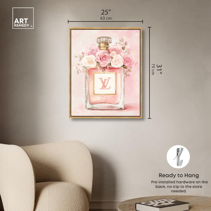 Delicate Floral Perfume Blush Canvas by Art Remedy