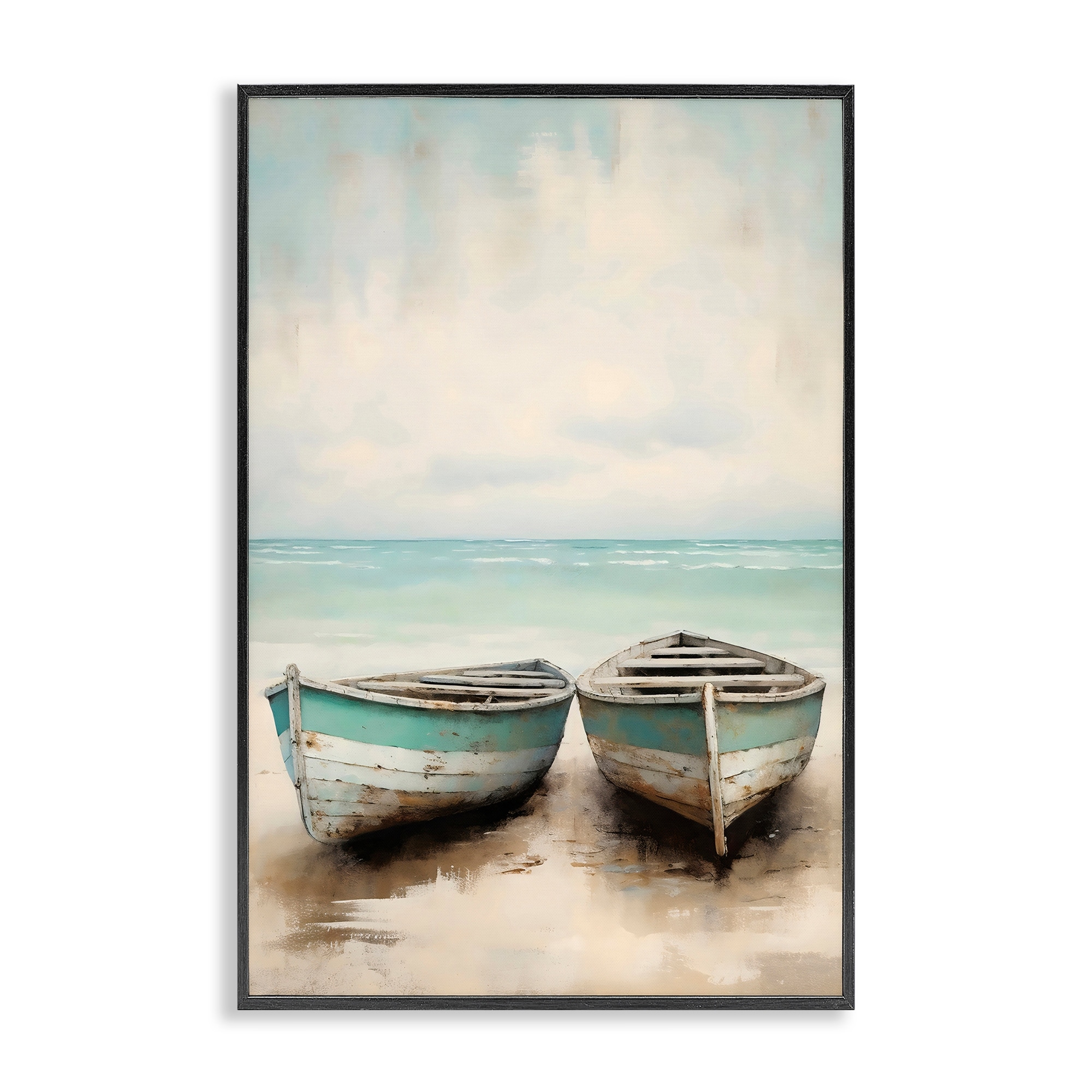 Stupell Distressed Boats Pair Framed Giclee Art Design By LSR Design Studio