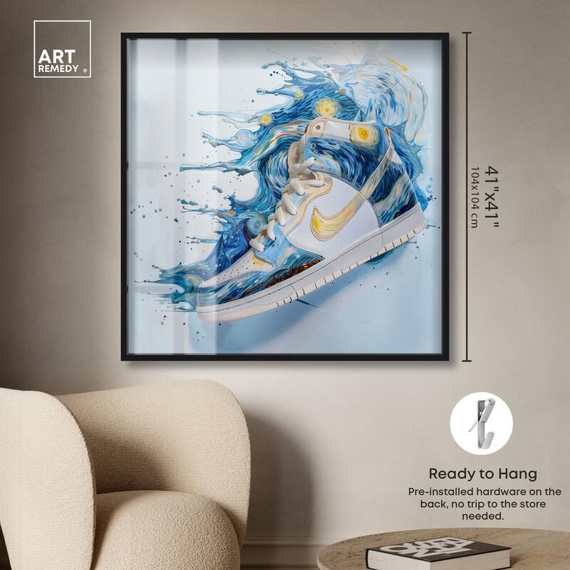 Starry Night Sneaker Splash Shadowbox by Art Remedy