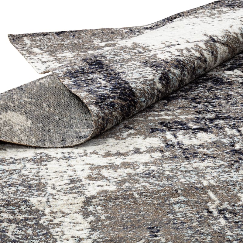 Porch & Den Polyantha Distressed Grey Abstract Indoor/Outdoor Area Rug