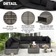 preview thumbnail 5 of 66, EROMMY 6/7 Piece Modular Outdoor Rattan Sofa Set, All-Weather Wicker Patio Furniture with Storage Table, Cushions & Pillows