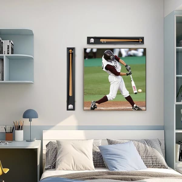 5 Baseball Bat Display Case Cabinet Holder Wall Rack W/98% UV Protection - Lockable - UK