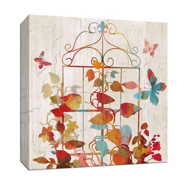 PTM Images 9-147078 PTM Canvas Collection 12" x 12" - "Rainbow Trellis II" Giclee Leaves Art Print on Canvas