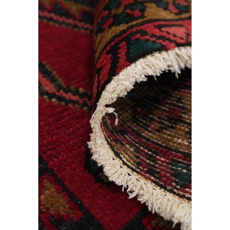 Hand Knotted Oriental 100% Wool Carpet Traditional Tribal Pink Ardebil Runner Rug - 9' 6'' X 3' 6''