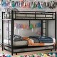 preview thumbnail 2 of 25, Twin Over Twin Bunk Bed With Trundle,Two Ladders,Metal Frame for Home