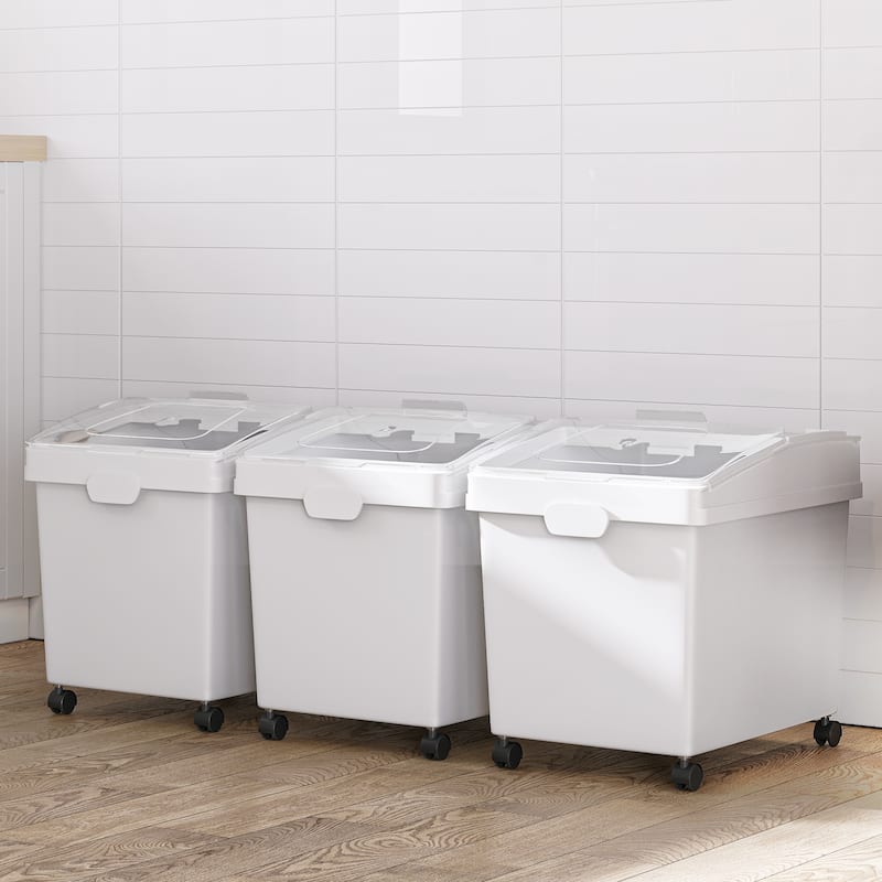10.5 Gallon Ingredient Bin 3 Pcs PP Shelf Storage Bins