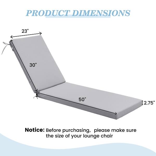 dimension image slide 19 of 20, Pellebant Outdoor Patio Chaise Lounge Cushion