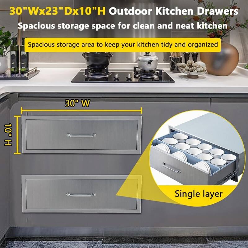 Outdoor Kitchen Drawer 30" W x 10" H x 23" D