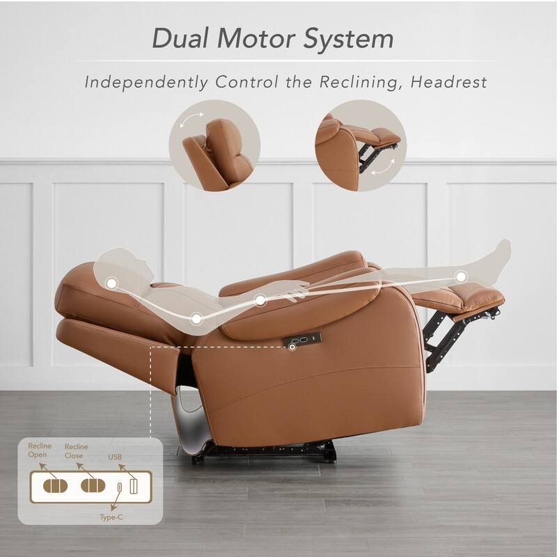 Spruce & Spring Gavin Power Genuine Leather Recliner Chair Zero-Gravity Recliner