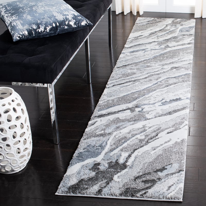 SAFAVIEH Century Rinke Modern Abstract Rug - 2' x 8' Runner - Grey/Blue