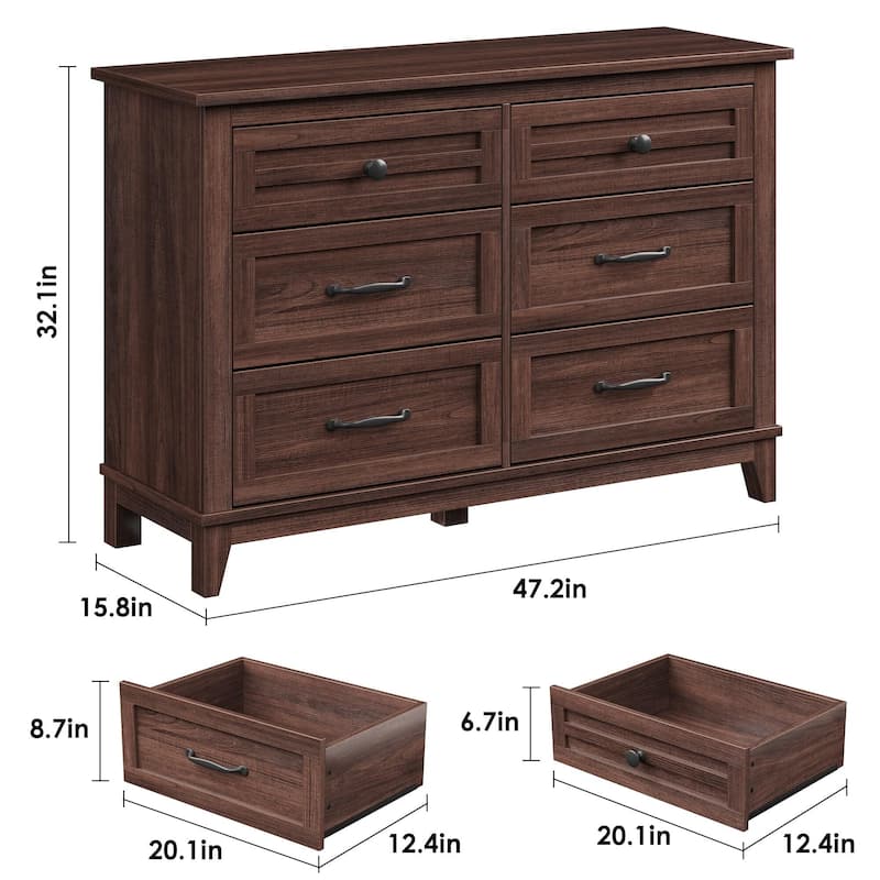 47" Wide Drawer Dresser, with Storage Freestanding