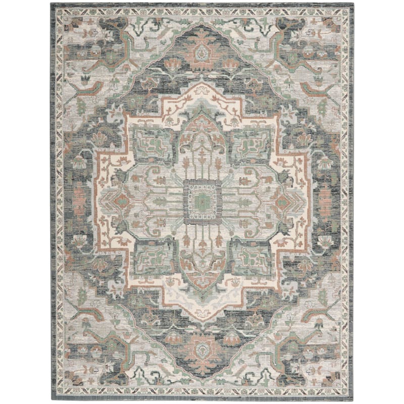 Nourison Parisa Traditional Persian Medallion Bordered Area Rug