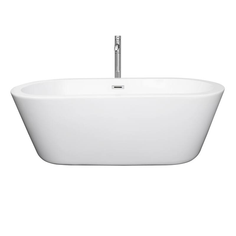 Wyndham Collection Mermaid 67" Free Standing Acrylic Soaking Tub with