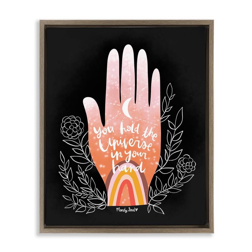 Stupell Universe In Your Hand Framed Floater Canvas Wall Art Design By Mandy Ford Art + Illustration