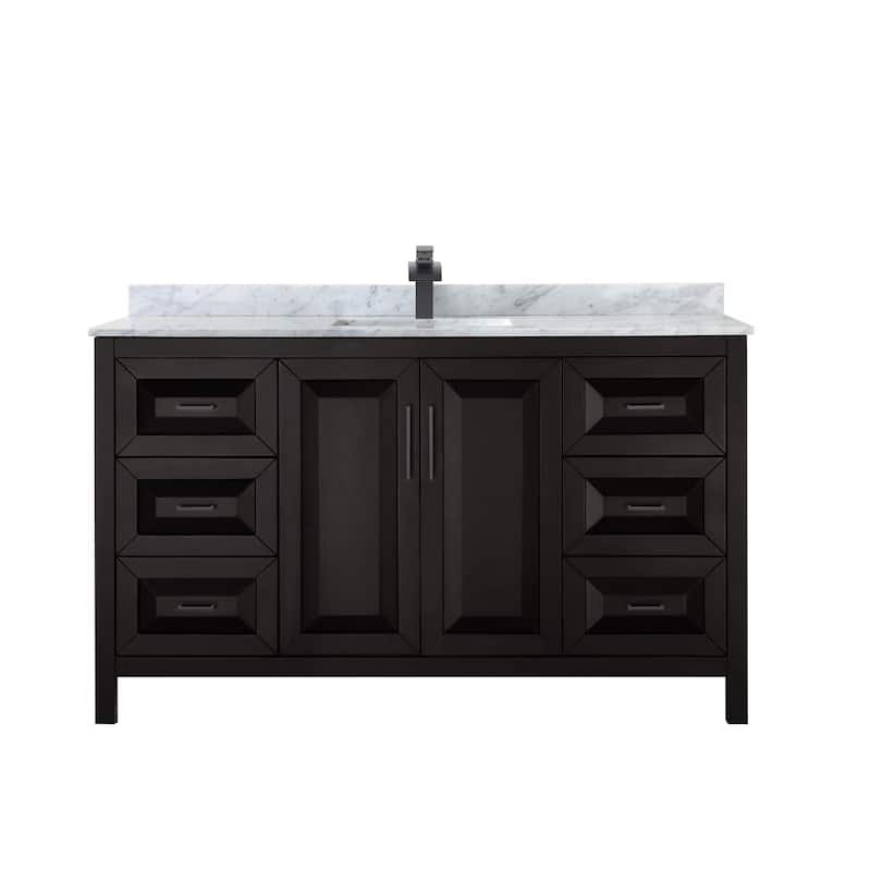 Wyndham Collection Daria 60" Free Standing Single Vanity Set with MDF