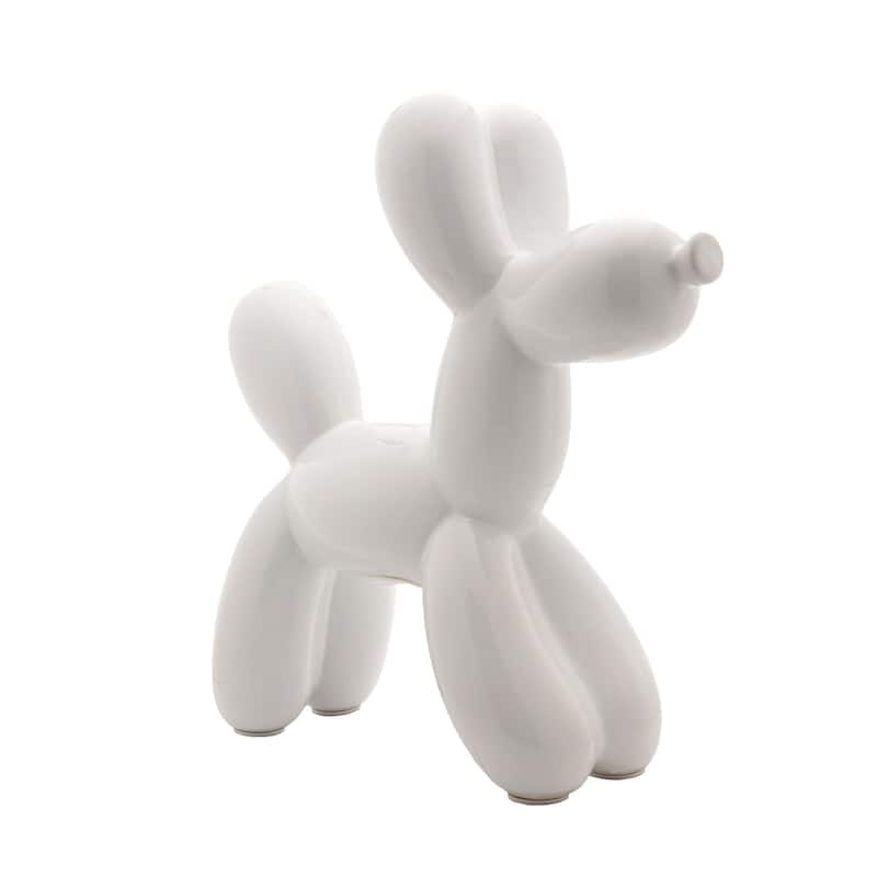 Interior Illusions Plus White Ceramic Dog Piggy Bank - 12" tall