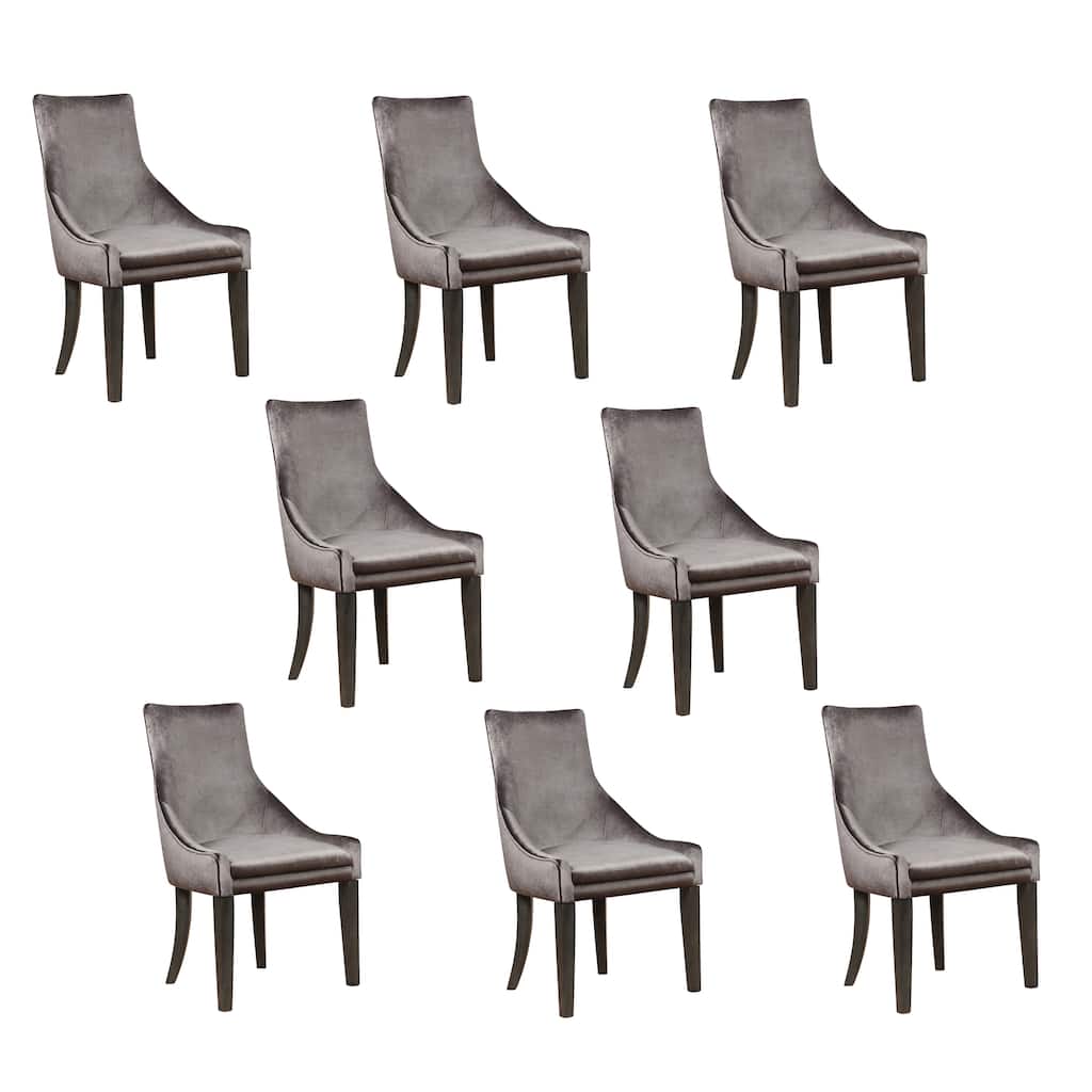 Rexford Grey and Charcoal Upholstered Chairs (Set of 8)