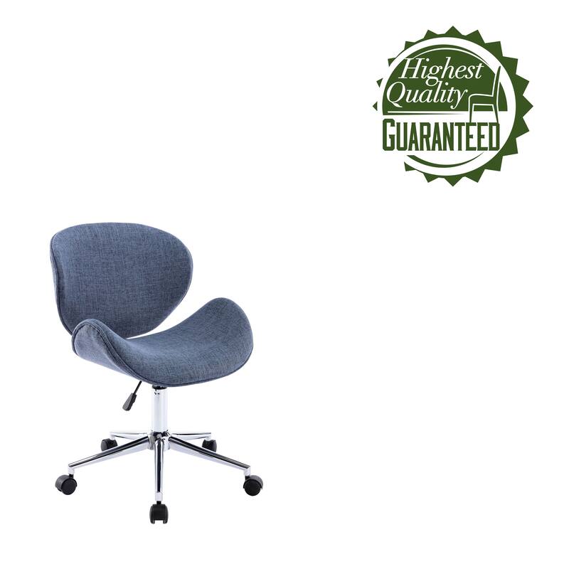 Porthos Home Rudi Office Chair, PU or Fabric or Velvet Upholstery, Chrome Legs