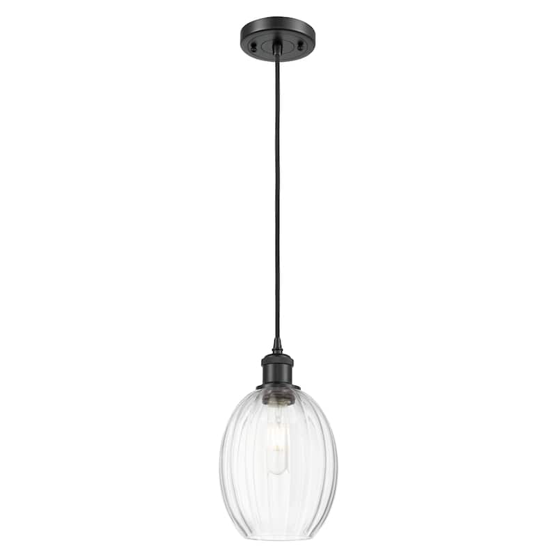 Innovations Lighting Endless Possibilities Ballston - Preston - 1 Light 6" Bulb Shade Cord Hung Mini Pendant - Clear/Matte Black