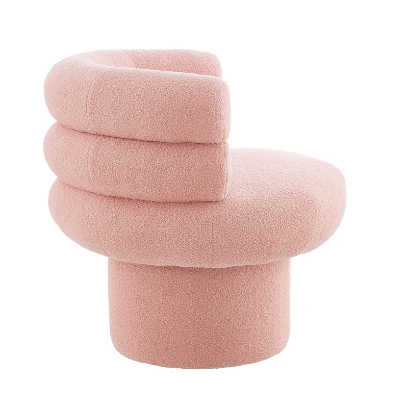 Christopher Knight Home - Swivel Bliss American Design Upholstered Round Swivel Barrel Chair with Teddy Fleece Fabric