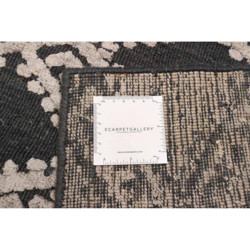 ECARPETGALLERY Hand Loomed Elysian Light Grey Viscose, Wool Rug - 4'10 x 6'10