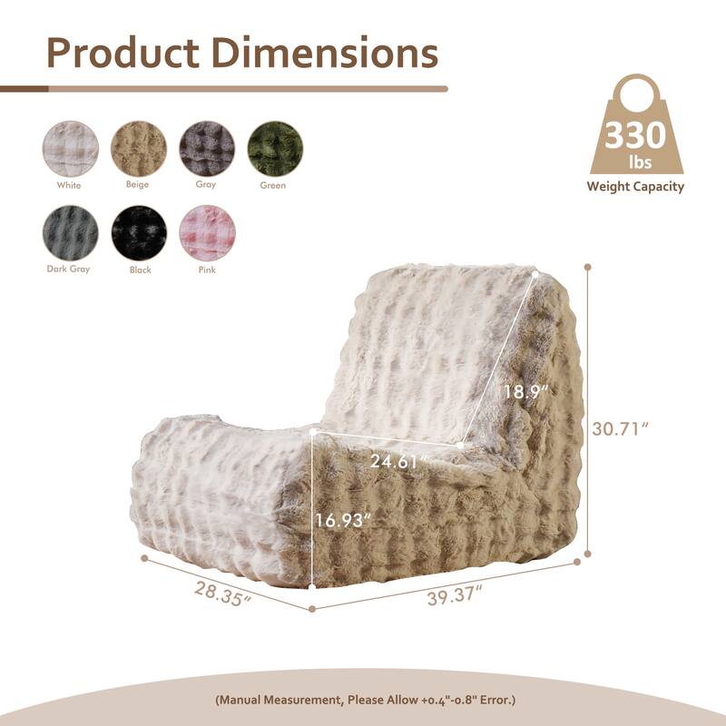 XIZZI Bean Bag Chair for Living Room Soft Plush Lounge Seating