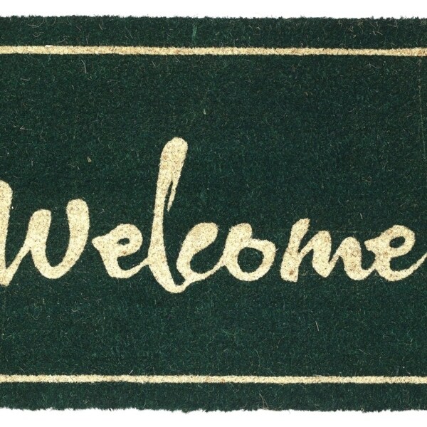 Fab Habitat - Painted Welcome Doormat Size 18 x 30 inches, Non-Slip, Durable