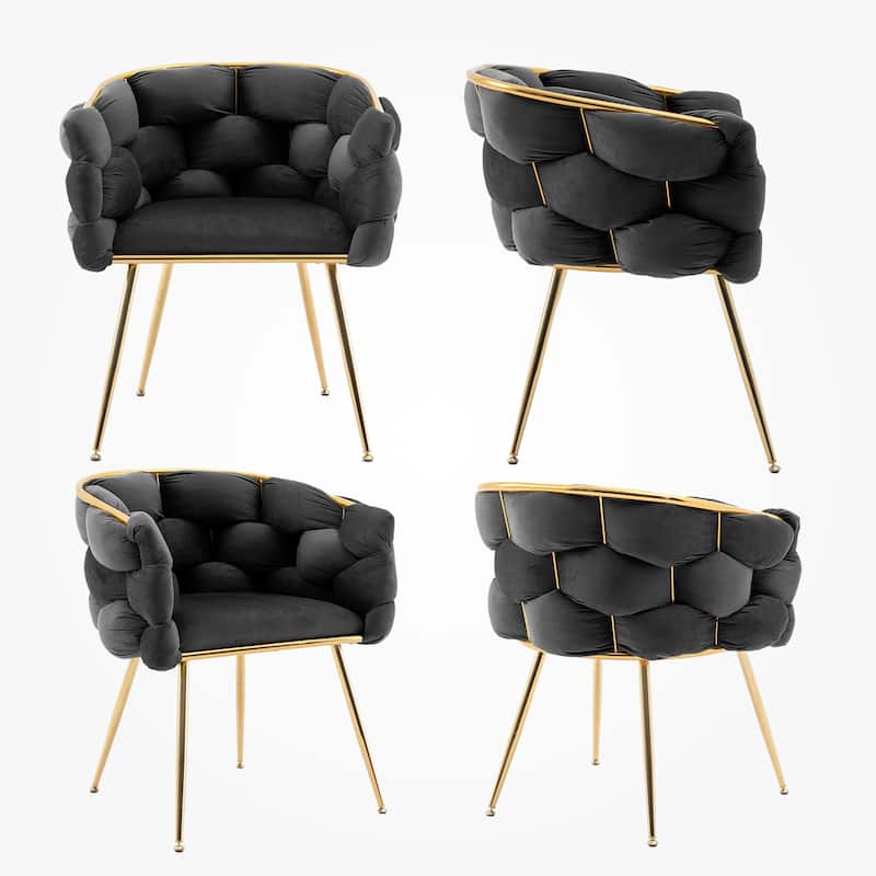 Modern Velvet Dining Chair with Metal Legs