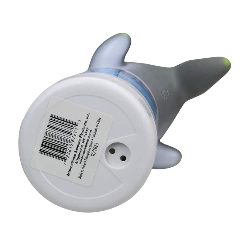 13" Gray and White HydroTools Cool Shark Swimming Pool Chemical Dispenser