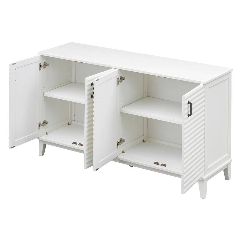 Large Buffet Storage Cabinet Sideboard with Adjustable Shelves and Metal Handles, Cupboard Console Table Coffee Bar Cabinet