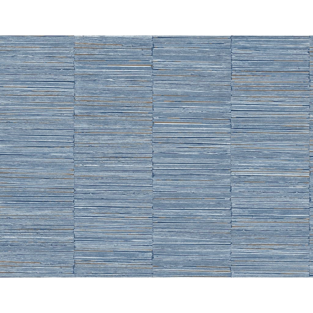 A-Street Prints Jenga Blue Striped Column Wallpaper