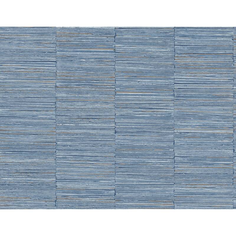 A-Street Prints Jenga Blue Striped Column Wallpaper