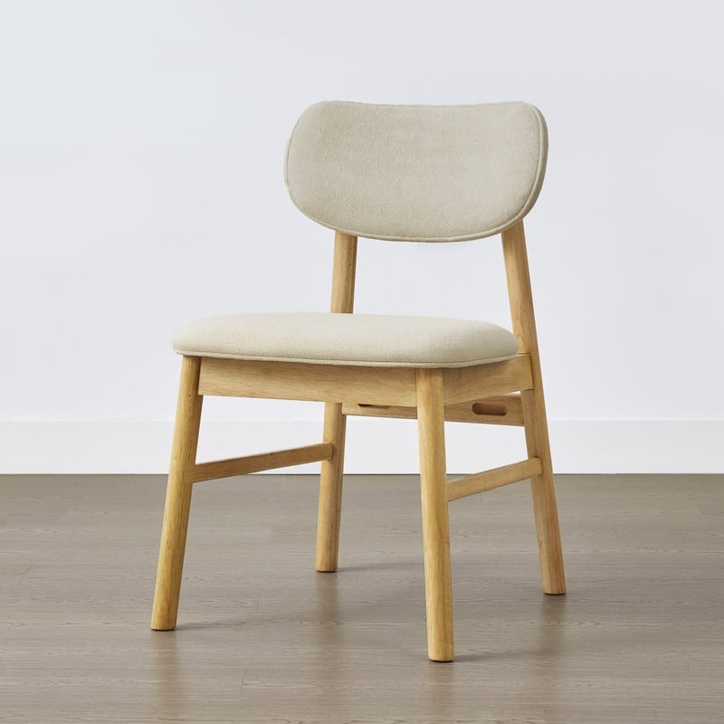 Spruce & Spring Modern Chenille Upholstered Dining Chair with Solid Wood Frame
