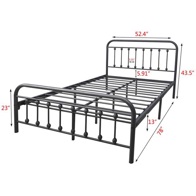 Alazyhome Simple Vintage Metal Platform Bed Frame, Easy-Assembly