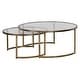 preview thumbnail 1 of 3, Uttermost Rhea Two Piece Metal Frame Nesting Coffee Table Set with Antiqued Gold Leaf