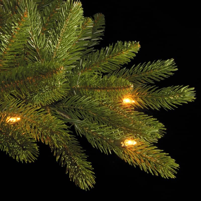 National Tree Company 7.5 ft. Grand Fir Pencil Slim Tree with Clear Lights - 7.5 Foot