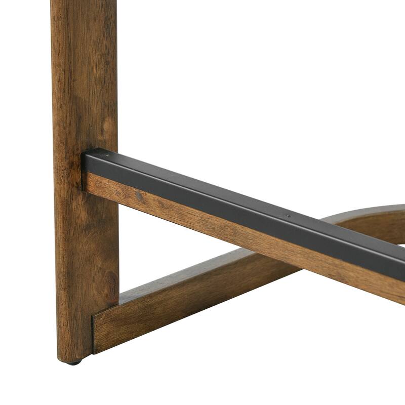 Christopher Knight Home - Modern Linen Upholstered Counter Height Bar Stools with Solid Wood Legs & Square Backrest, Set of 2